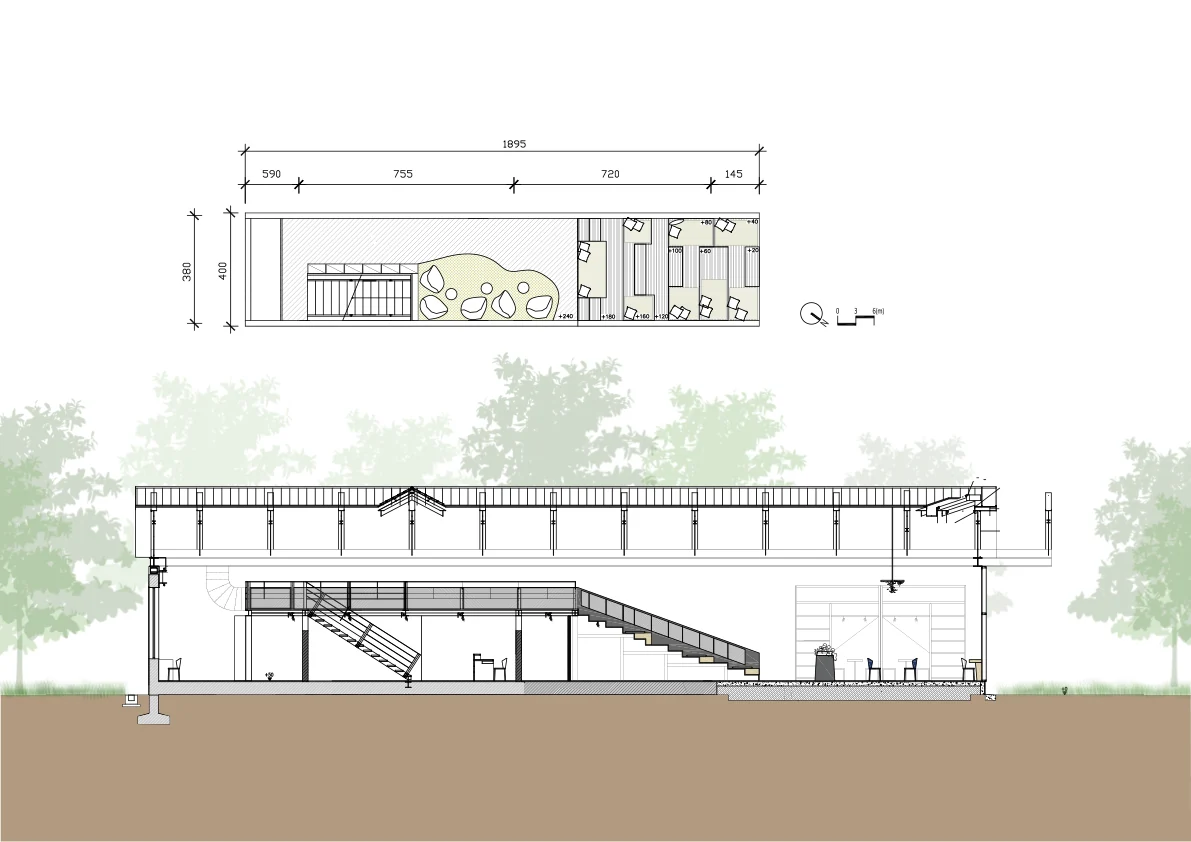 新竹市青少年館建築剖面圖