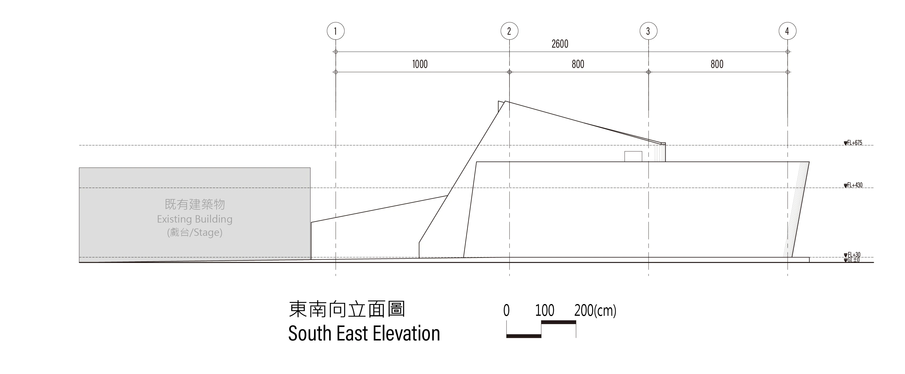 武陵市民活動中心東南向立面圖