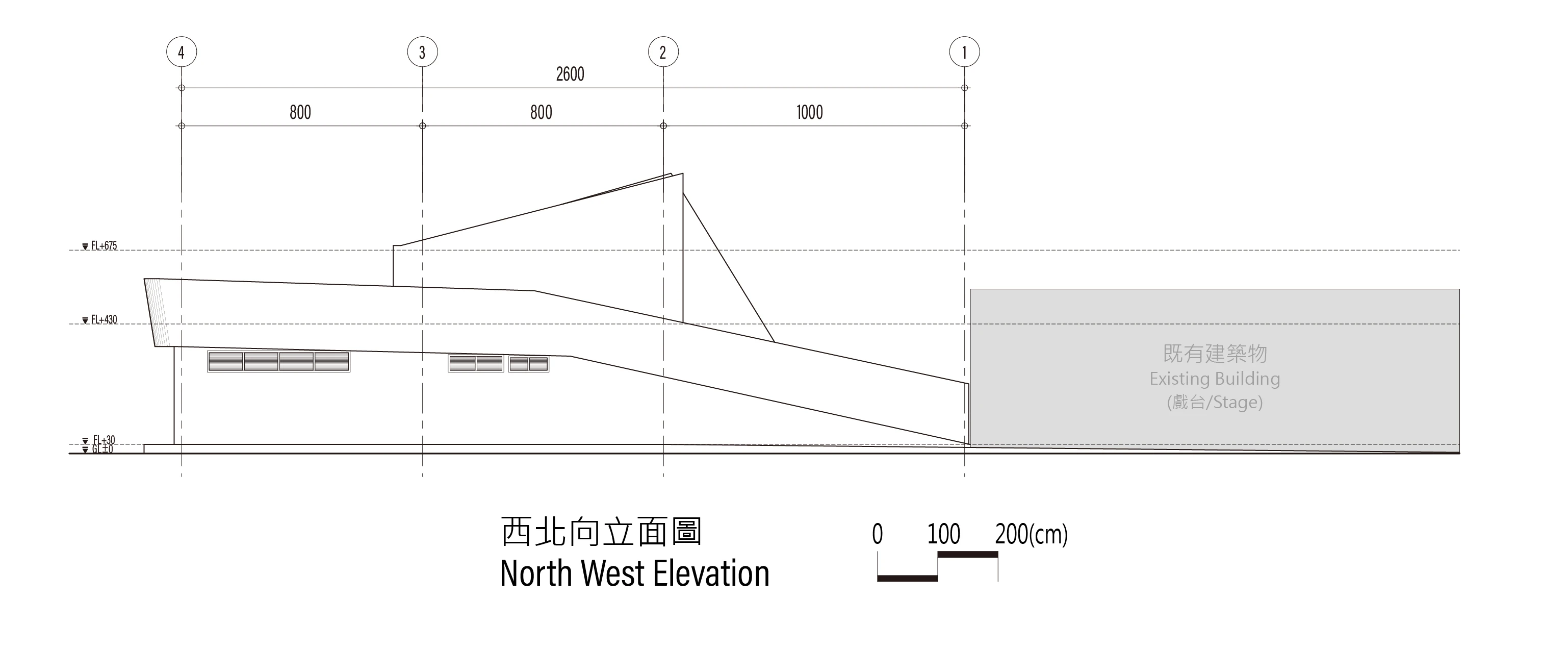 武陵市民活動中心西北向立面圖
